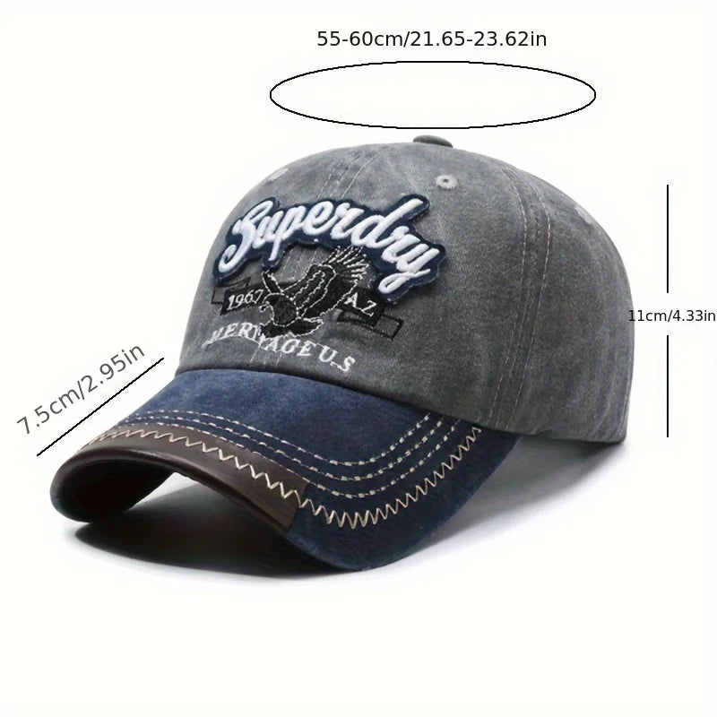 Unisex Sporty Cotton Washed Baseball Cap - Stylish ORIGINAL THE BLACK Letter Embroidery, Casual Sunshade for Outdoor Sports