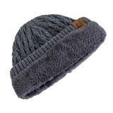 New Style Unisex Winter Hats Plush Fur Lined Men Women Warm Beanie Cap Casual CO Label Winter Ski Knitted Hats
