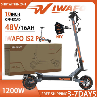 IWAFO IS2 Pro Electric Scooter for Adults with 1200W Motor and 48V16Ah Battery, 10-Inch All-Terrain Electric Scooter