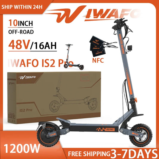 IWAFO IS2 Pro Electric Scooter for Adults with 1200W Motor and 48V16Ah Battery, 10-Inch All-Terrain Electric Scooter