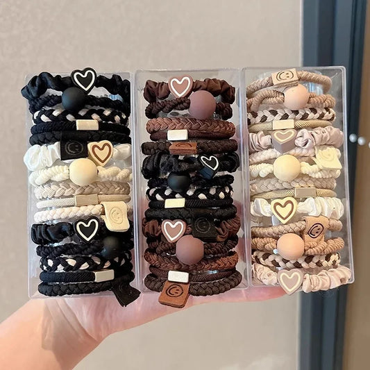 5pcs/Bag Women High Elastic Seamless Hair Rope Durable Bowknot Headbands No Crease Ponytail Holder Rubber Band Hair Accessories