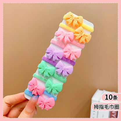 10pcs/Set Rubber Band for Children Cartoon Hair Band New High Elasticity Sweet Cute Baby Hair Rope Girls Hair Accessories