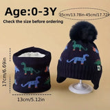 2pcs Kids' Winter Hat & Scarf Set - Soft Warm Knit Beanie with Ear Flaps Lightweight Warmth for Boys & Girls