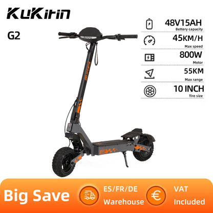 KuKirin G2 City Electric Scooter 800W Brushless Motor 10 Inch Vacuum Off-Road Tire 48V15AH Battery Foldable Electric Scooter