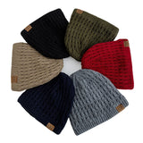 New Style Unisex Winter Hats Plush Fur Lined Men Women Warm Beanie Cap Casual CO Label Winter Ski Knitted Hats