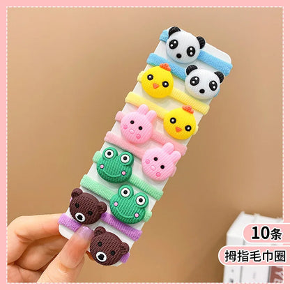 10pcs/Set Rubber Band for Children Cartoon Hair Band New High Elasticity Sweet Cute Baby Hair Rope Girls Hair Accessories