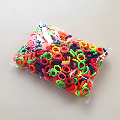 100/300/500Pcs Hair Bands for Children Colorful Nylon Scrunchie Hair Ties Rubber Band Kids Elastic Leagues Girl Hair Accessories