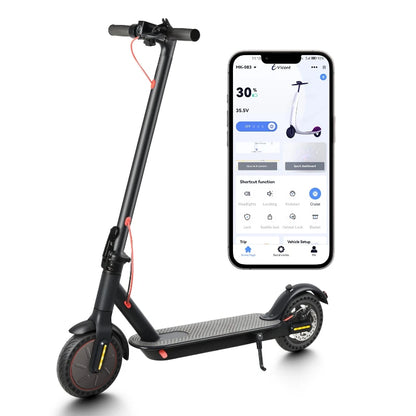 Electric Scooter Foldable | Disc Brakes 350W Motor, 25km/h Speed, 30KM Max Range, 36V 10.4Ah Battery, APP Control, Solid Tires