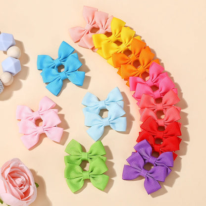 10/20/30Pcs Random solid color send hair gripes for kids girls lovely hair bangs ribbon alloy hairclip children hair accessories