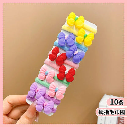 10pcs/Set Rubber Band for Children Cartoon Hair Band New High Elasticity Sweet Cute Baby Hair Rope Girls Hair Accessories