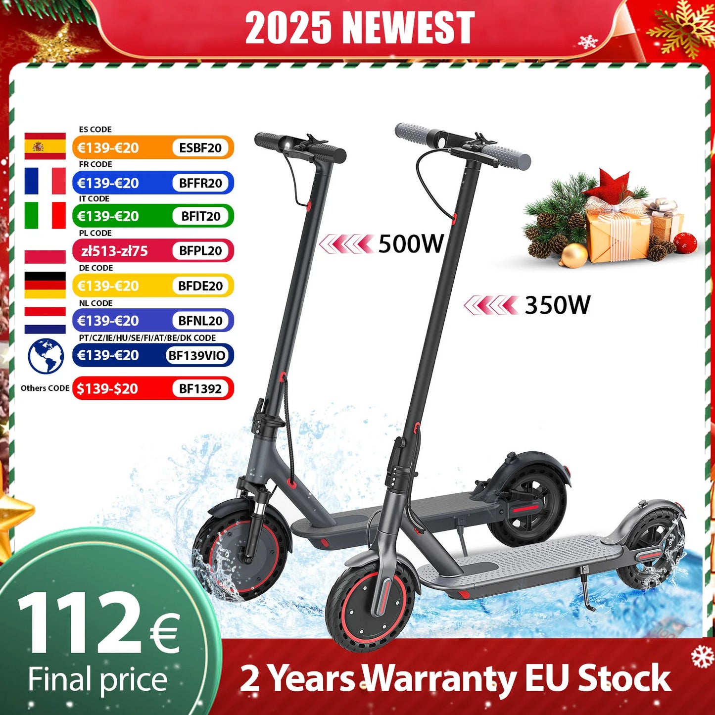 JUICEASE 2025 Solid Tire Electric Scooter 8.5/10 Inch 25/35KM Range Waterproof Escooter 31/35KM/H Fast Speed Scooter Electric