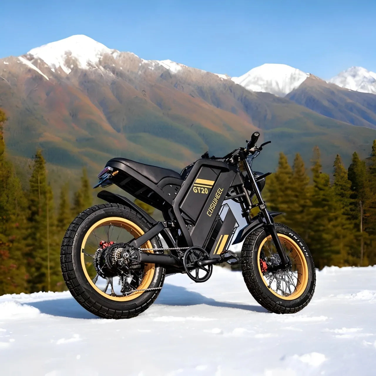 دراجة كهربائية Coswheel GT20 Pro 3000 واط 48 فولت 40 أمبير/ساعة دراجة كهربائية بمدى أقصى 145 ميلاً بإطارات سميكة دراجة جبلية كهربائية للبالغين على الطرق الوعرة 