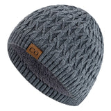 New Style Unisex Winter Hats Plush Fur Lined Men Women Warm Beanie Cap Casual CO Label Winter Ski Knitted Hats