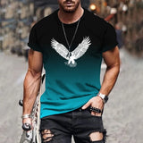 Trendy and fashionable 3D printed men's T-shirt summer O-neck breathable short-sleeved loose top oversized men's clothing