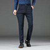 Winter Warm Men's Fleece Plush Pants Business Fashion Classic Style Black Blue Thick Warm Stretch Trousers Male Brand Clothing