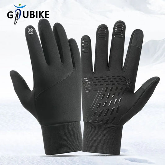 GTUBIKE Cycling Gloves for Men Women Motorcyclist Autumn Winter Warm Camping Gloves Ski Bicycle Velvet Touch Screen Waterproof