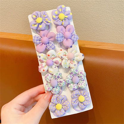 10pcs Mini Flower Shaped Hair Ties Rope Set Baby Girls Colorful Elastic Ponytail Holders Rubber Band Children Sweet Headwear